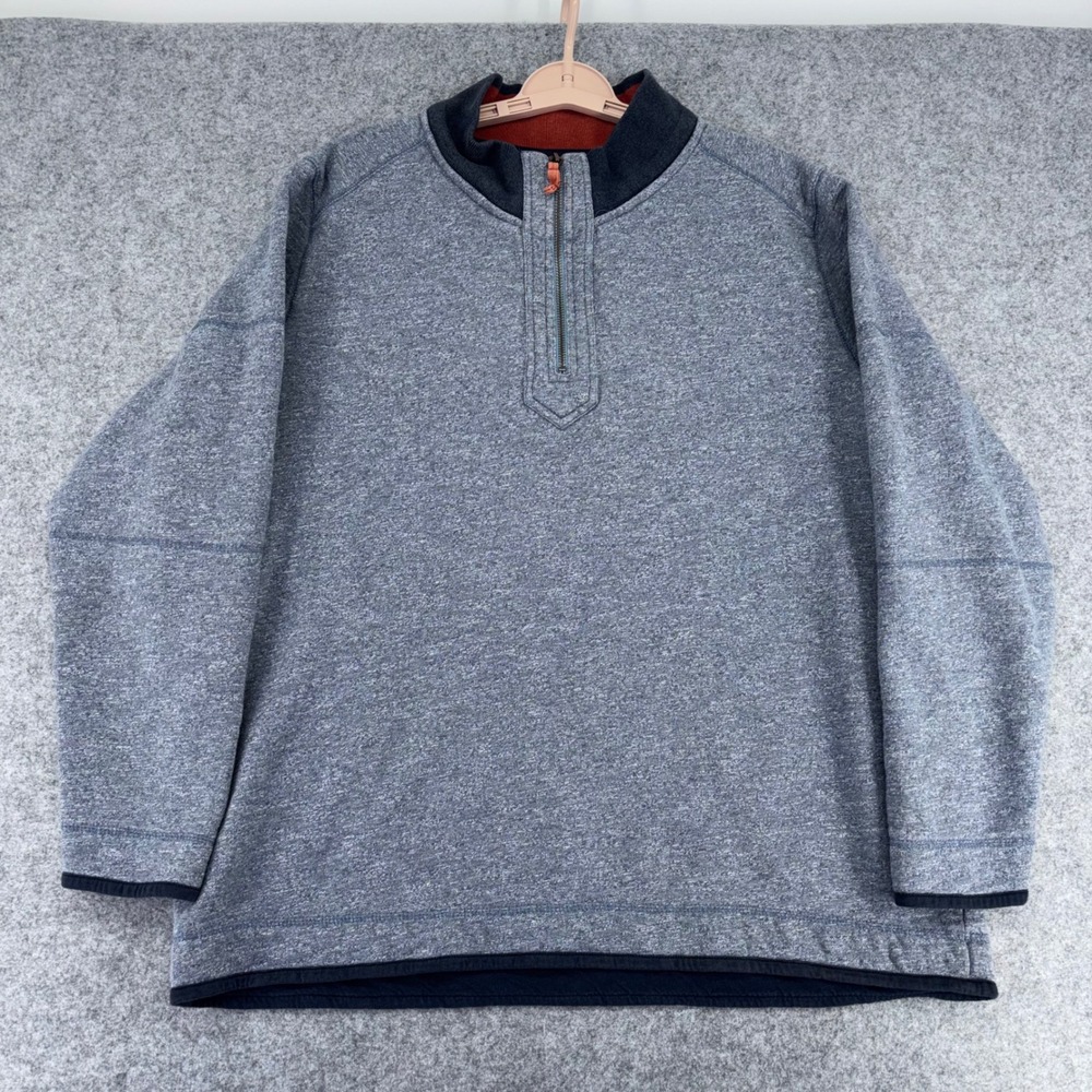 Carbon 2 Cobalt Mens XL Blue Heathered Cotton Quarter Zip Pullover 144376